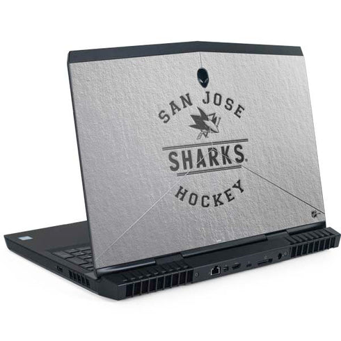 NHL San Jose Sharks Black Text Dell Alienware Skin